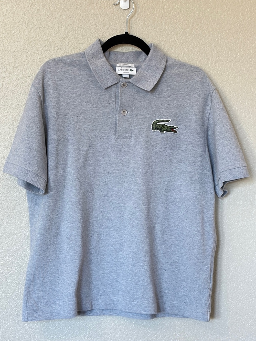 Lacoste L.12.12 Loose Fit Big Croc Gray Polo M